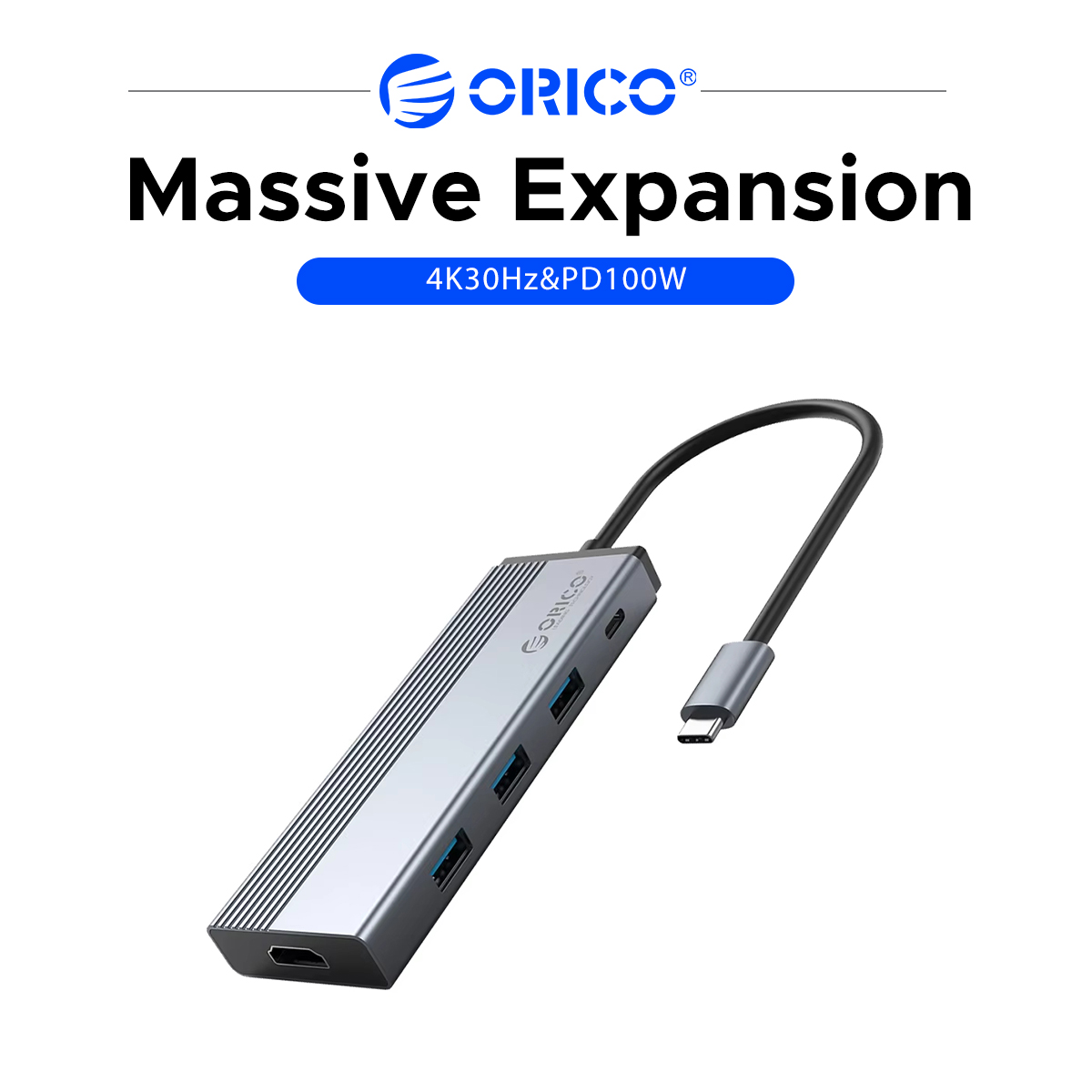 Laptop Accessories Hub - ORICO 5-in-1 USB-C Hub Multipoort Adapter
