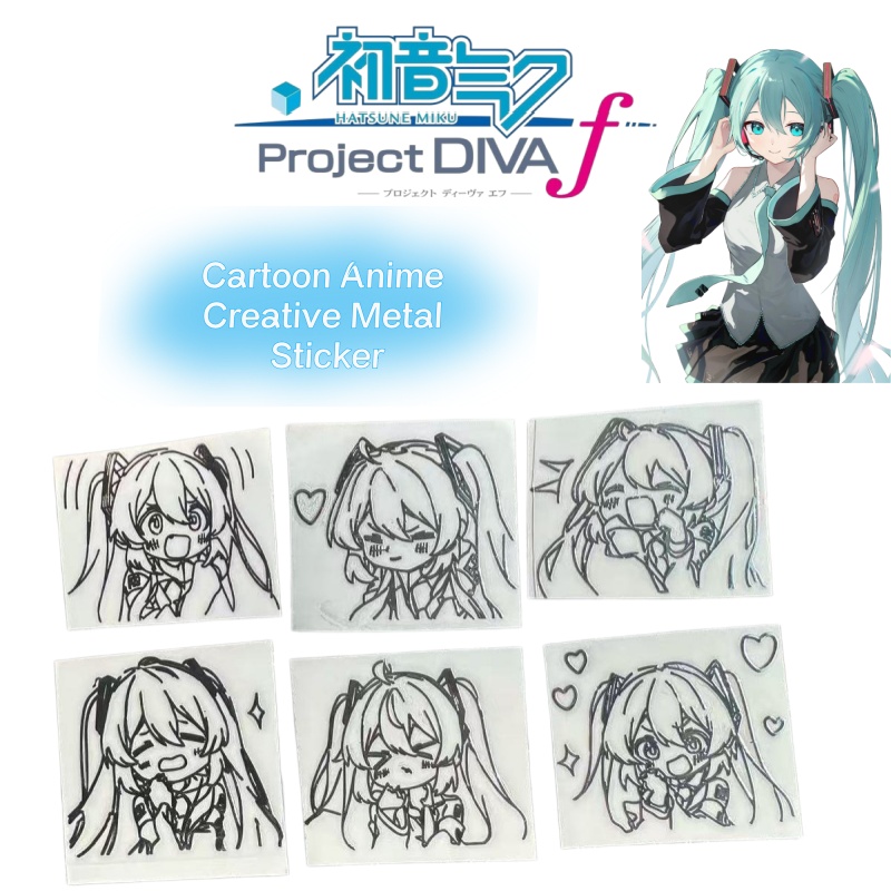 Laptop Accessories Stickers - Hatsune Miku cartoon anime personageserie metalen