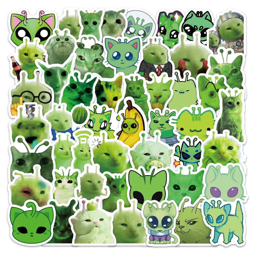 100 stuks leuke alien kat emoj - Laptop Accessories Stickers recensie en prijs