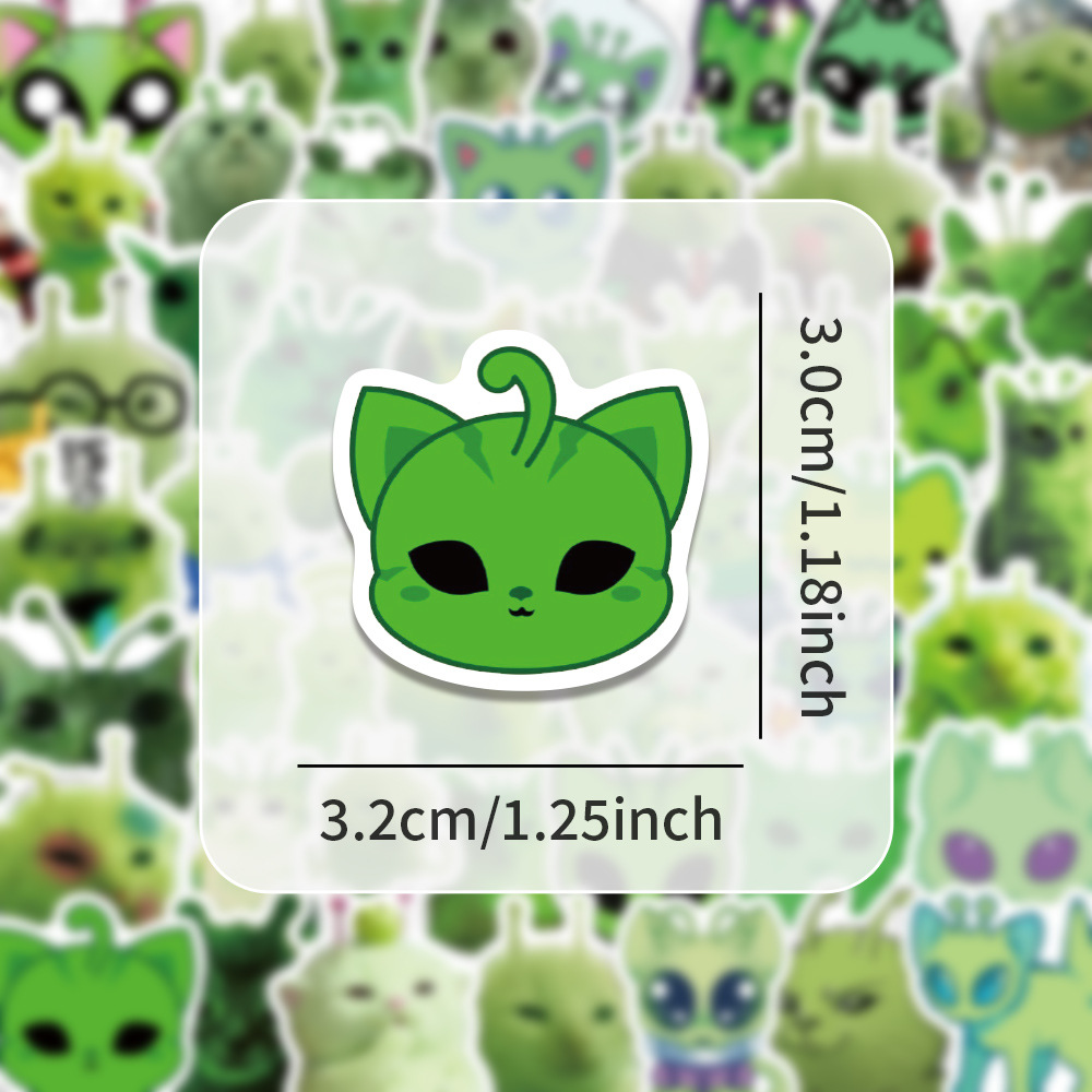 100 stuks leuke alien kat emoj - Laptop Accessories Stickers recensie en prijs