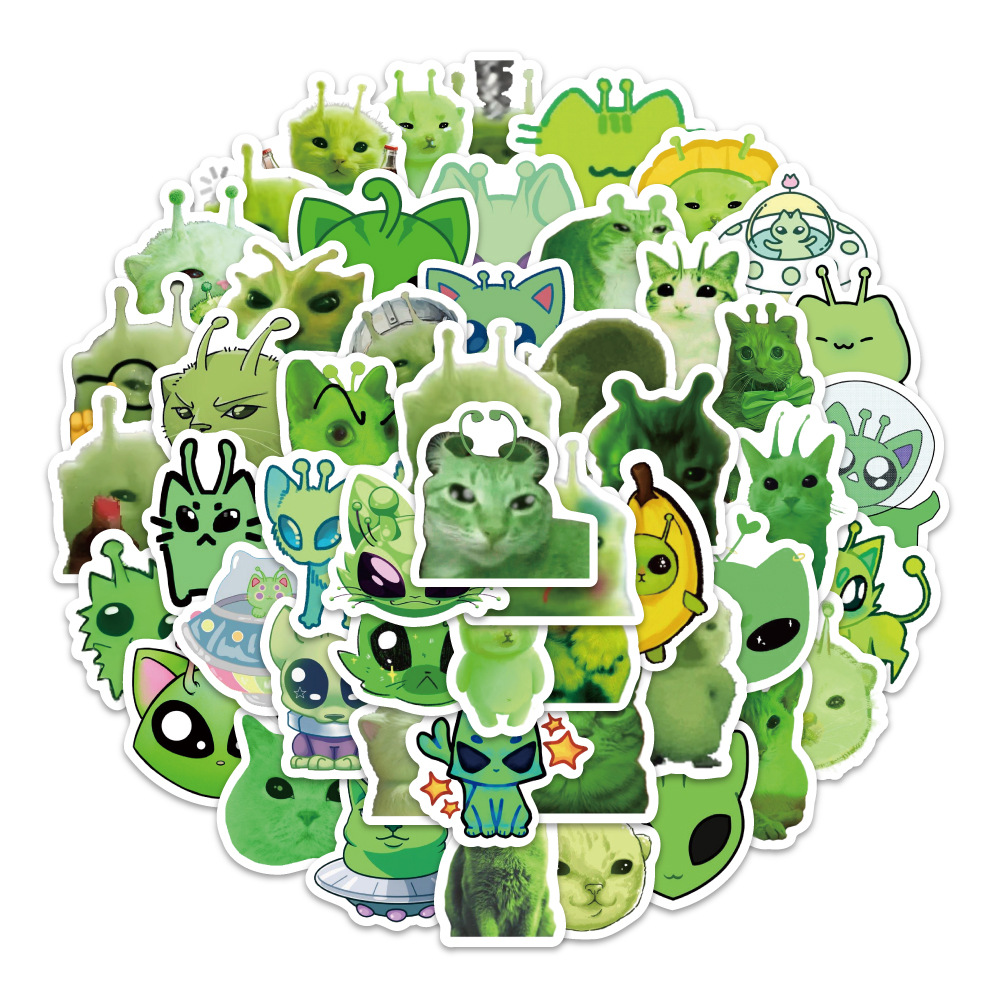 100 stuks leuke alien kat emoj - Laptop Accessories Stickers recensie en prijs