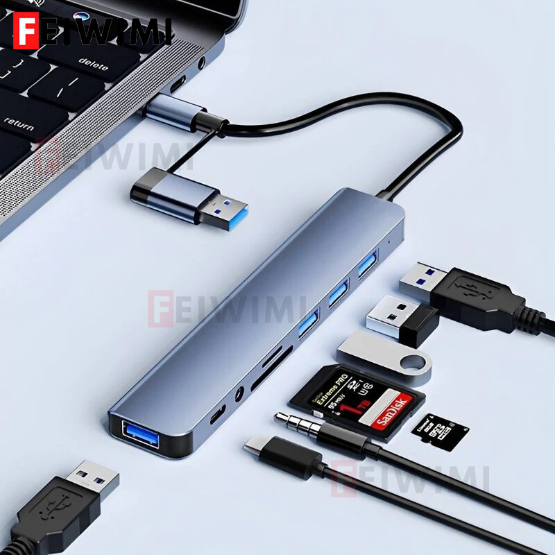 8-poorts USB-C splitter USB hu - Laptop Accessories Hub recensie en prijs